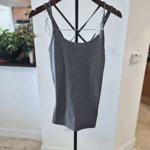 Gray Strappy Women's Top